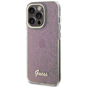 Оригинален твърд гръб GUESS IML Faceted Mirror Disco Iridescent GUHCP15XHDECMP - iPhone 15 Pro Max розов - Img 2