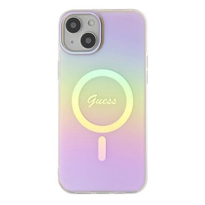 Оригинален твърд гръб GUESS IML Iridescent MagSafe GUHMP15SHITSP - iPhone 15 розов - Img 3
