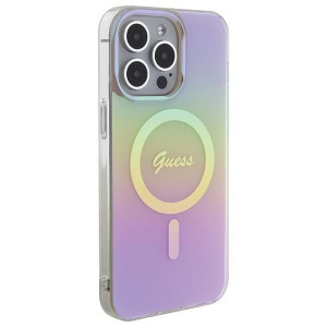 Оригинален твърд гръб GUESS IML Iridescent MagSafe - iPhone 15 Pro розов - Img 4