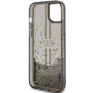 Оригинален твърд гръб GUESS Liquid Glitter Gold Stripes - iPhone 15 Plus / 14 Plus черен - Img 7