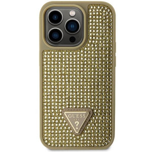 Оригинален твърд гръб GUESS Rhinestone Triangle GUHCP14LHDGTPD - iPhone 14 Pro златист - Img 3