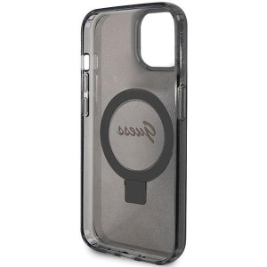 Оригинален твърд гръб GUESS Ring Stand Script Glitter MagSafe - iPhone 13 / 14 / 15 черен - Img 7