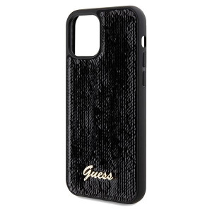 Оригинален твърд гръб GUESS Sequin Script Metal - iPhone 12 / 12 pro черен - Img 6