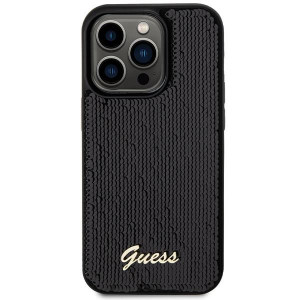 Оригинален твърд гръб GUESS Sequin Script Metal - iPhone 13 Pro черен - Img 3