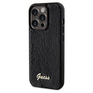 Оригинален твърд гръб GUESS Sequin Script Metal - iPhone 14 Pro черен - Img 2