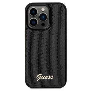 Оригинален твърд гръб GUESS Sequin Script Metal - iPhone 14 Pro Max черен - Img 3
