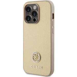 Оригинален твърд гръб GUESS Strass Metal Logo GUHCP15LPS4DGPD - iPhone 15 Pro златист - Img 2