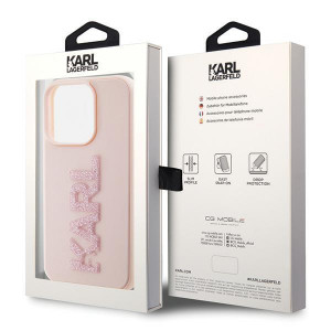 Оригинален твърд гръб KARL LAGERFELD 3D Rubber Glitter Logo - iPhone 15 Pro Max розов - Img 8