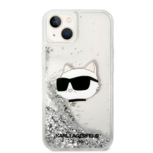Оригинален твърд гръб KARL LAGERFELD Glitter Choupette Head KLHCP14MLNHCCS - iPhone 14 Plus сребрист - Img 3