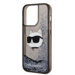 Оригинален твърд гръб KARL LAGERFELD Glitter Choupette Head KLHCP14XLNCHCK - iPhone 14 Pro Max черен - Img 6