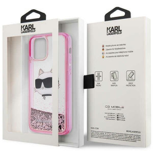 Оригинален твърд гръб KARL LAGERFELD Glitter Choupette Head KLHCP12MLNCHCP - iPhone 12 / 12 Pro розов - Img 8