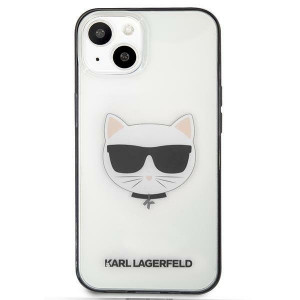 Оригинален твърд гръб KARL LAGERFELD Ikonik Choupette KLHCP13SHCHCK - iPhone 13 mini прозрачен - Img 3