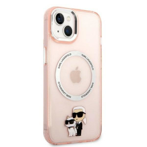 Оригинален твърд гръб KARL LAGERFELD Ikonik Karl & Choupette MagSafe KLHMP14SHNKCIP - iPhone 14 розов - Img 4