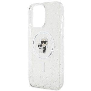 Оригинален твърд гръб KARL LAGERFELD Karl & Choupette Glitter MagSafe case - iPhone 15 Pro Max прозрачен - Img 6
