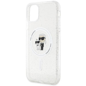Оригинален твърд гръб KARL LAGERFELD Karl & Choupette Glitter MagSafe KLHMN61HGKCNOT - iPhone 11 прозрачен - Img 6