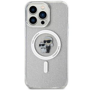 Оригинален твърд гръб KARL LAGERFELD Karl & Choupette Glitter MagSafe KLHMP14XHGKCNOT - iPhone 14 Pro Max прозрачен - Img 3