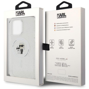 Оригинален твърд гръб KARL LAGERFELD Karl & Choupette Glitter MagSafe KLHMP14XHGKCNOT - iPhone 14 Pro Max прозрачен - Img 8