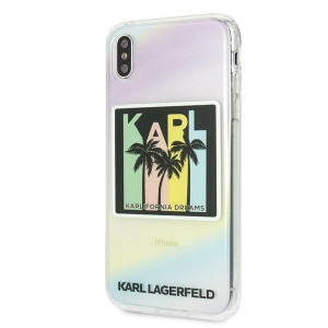 Оригинален твърд гръб KARL LAGERFELD Karlifornia Dreams KLHCI65IRKD - iPhone XS Max прозрачен - Img 3
