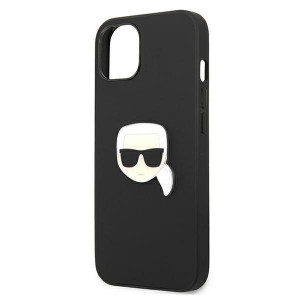 Оригинален твърд гръб KARL LAGERFELD Leather Ikonik Karl's Head Metal KLHCP13SPKMK - iPhone 13 mini черен - Img 6