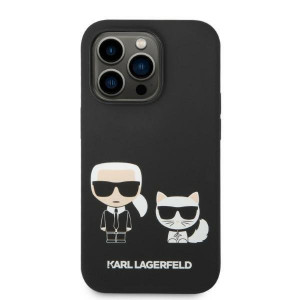 Оригинален твърд гръб KARL LAGERFELD Liquid Silicone Karl & Choupette KLHMP14XSSKCK MagSafe - iPhone 14 Pro Max черен - Img 3