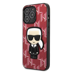 Оригинален твърд гръб KARL LAGERFELD Monogram Ikonik Patch KLHCP13LPMNIKPI - iPhone 13 Pro червен - Img 2