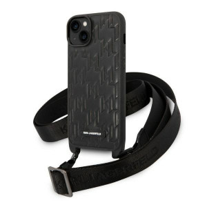 Оригинален твърд гръб KARL LAGERFELD Monogram Plaque Logo Strap KLHCP14MSTMK - iPhone 14 Plus черен - Img 1