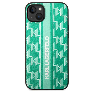 Оригинален твърд гръб KARL LAGERFELD Monogram Stripe KLHCP14MPGKLSKN - iPhone 14 Plus зелен - Img 3