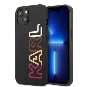 Оригинален твърд гръб KARL LAGERFELD Multipink Brand KLHCP13SPCOBK - iPhone 13 mini черен - Img 1