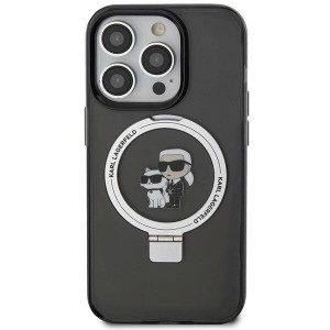 Оригинален твърд гръб KARL LAGERFELD Ring Stand Karl & Choupette MagSafe KLHMP15LHMRSKCK - iPhone 15 Pro черен - Img 3