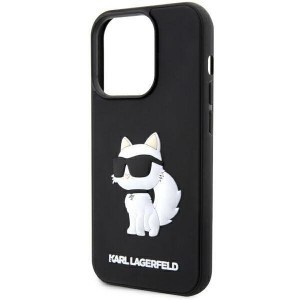 Оригинален твърд гръб KARL LAGERFELD Rubber Choupette 3D KLHCP14L3DRKHNK - iPhone 14 Pro черен - Img 6
