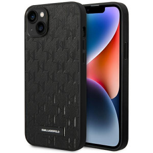 Оригинален твърд гръб KARL LAGERFELD Saffiano Mono Metal Logo KLHCP14MSAKLHPK - iPhone 14 Plus черен - Img 1