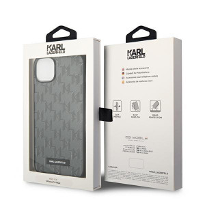 Оригинален твърд гръб KARL LAGERFELD Saffiano Mono Metal Logo KLHCP14SSAKLHPG - iPhone 14 сив - Img 8
