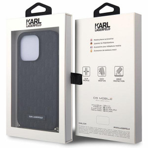 Оригинален твърд гръб KARL LAGERFELD Saffiano Monogram Chain KLHCP14XSACKLHPK - iPhone 14 Pro Max черен - Img 7