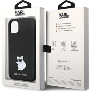 Оригинален твърд гръб KARL LAGERFELD Silicone C Metal Pin KLHCN61SMHCNPK - iPhone 11черен - Img 8