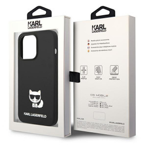 Оригинален твърд гръб KARL LAGERFELD Silicone Choupette Body KLHCP14XSLCTBK - iPhone 14 Pro Max черен - Img 8