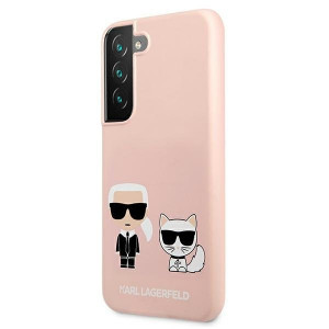 Оригинален твърд гръб KARL LAGERFELD Silicone Ikonik Karl & Choupette KLHCS22MSSKCI - Samsung Galaxy S22+ светлорозов - Img 2
