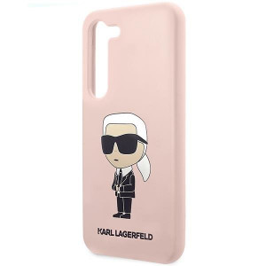 Оригинален твърд гръб KARL LAGERFELD Silicone Ikonik KLHCS23SSNIKBCP - Samsung Galaxy S23 розов - Img 6