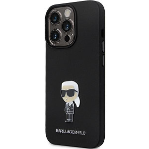 Оригинален твърд гръб KARL LAGERFELD Silicone Ikonik Metal Pin KLHCP13LSMHKNPK case - iPhone 13 Pro черен - Img 2