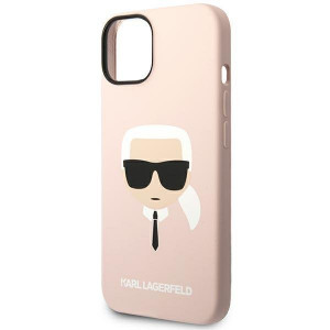 Оригинален твърд гръб KARL LAGERFELD Silicone Karl's Head MagSafe KLHMP14SSLKHLP - iPhone 14 светлорозов - Img 6