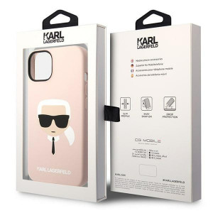 Оригинален твърд гръб KARL LAGERFELD Silicone Karl's Head KLHCP14MSLKHLP - iPhone 14 Plus розов - Img 8