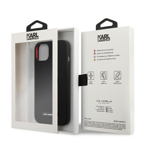 Оригинален твърд гръб KARL LAGERFELD Silicone Plaque KLHCP13SSLMP1K - iPhone 13 mini черен - Img 8