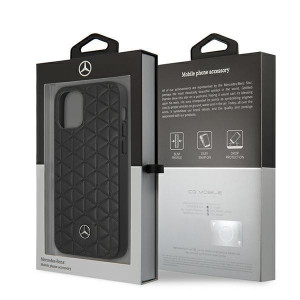 Оригинален твърд гръб MERCEDES Leather Quilted Embossed MEHCP12LSPSBK - iPhone 12 Pro Max черен - Img 8