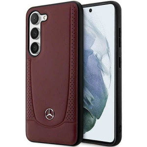 Оригинален твърд гръб MERCEDES Leather Urban MEHCS23SARMRE - Samsung Galaxy S23+ червен - Img 1