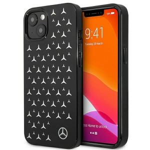 Оригинален твърд гръб MERCEDES Stars MEHCP13SESPBK - iPhone 13 mini сребрист / черен - Img 1
