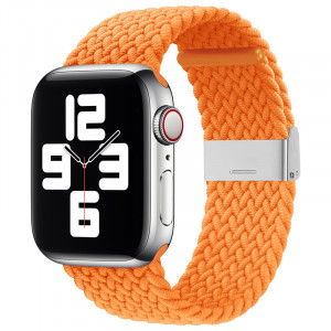 Плетена каишка Fabric - Apple Watch Ultra 49mm / Ultra 2 49mm / 45mm Series 9 / 45mm Series 8 / 45mm Series 7 / 44mm SЕ (2nd gen) / 44mm SE / 44mm Series 6 / 44mm Series 5 / 44mm Series 4 / 42mm Series 3 / 42mm Series 2 оранжев