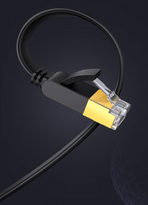 Плосък интернет кабел UGREENRJ45 cat.7 STP LAN 10 Gb/s 3m черен (NW106 11262) - Img 19