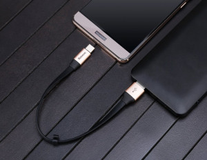 Плосък кабел за зареждане и данни със закопчалка BASEUS Nimble USB Type A към USB Type C 2A 0.23m (CATMBJ-01) черен - Img 14