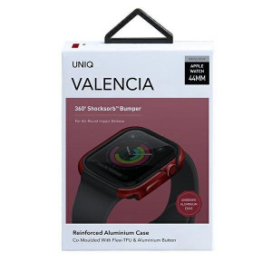 Подсилен алуминиев калъф за корпус UNIQ Valencia - Apple Watch 44mm SE / 44mm Series 6 / 44mm Series 5 / 44mm Series 4 червен - Img 2