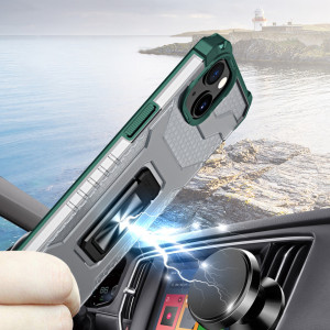 Подсилен гръб със стойка Crystal Ring - iPhone 13 зелен - Img 5