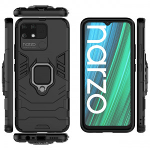 Подсилен гръб с магнитна стойка Ring Armor - Realme narzo 50A черен - Img 12